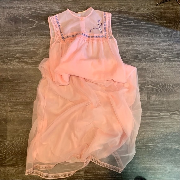 Vintage Floor Length Embroidered and Lace Nightgown - Picture 2 of 7